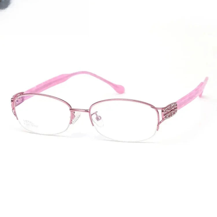 Women's Oval Full Rim Titanium Prescription Glasses 23924 — view 4 | Rx Spectacle