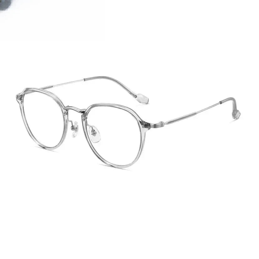 Unisex Oval Full Rim Titanium Flat Top Prescription Glasses 888076 — view 6 | Rx Spectacle