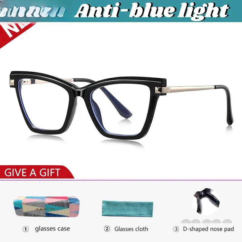 Women's Cat Eye Full Rim Titanium Reading Glasses 67245 — view 5 | Rx Spectacle