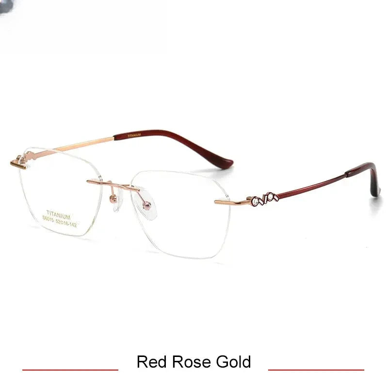 Women's Polygon Rimless Titanium Prescription Glasses 36015 — view 3 | Rx Spectacle