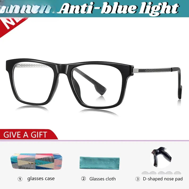 Unisex Square Full Rim Titanium Reading Glasses 97203 — view 3 | Rx Spectacle