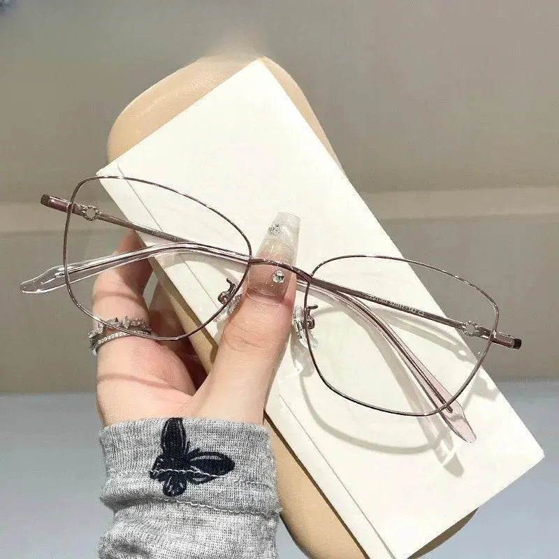 Women's Cat Eye Full Rim Titanium Prescription Glasses 842003 — view 3 | Rx Spectacle