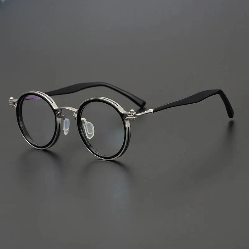 Unisex Round Full Rim Titanium Prescription Glasses Gxyj576 — view 4 | Rx Spectacle
