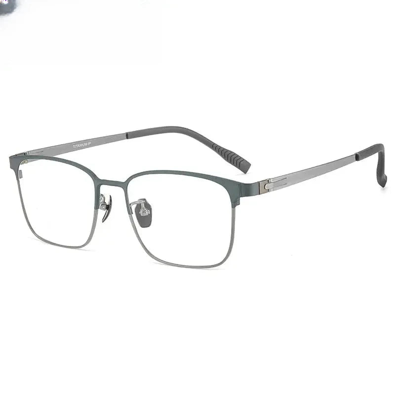 Men's Square Full Rim Titanium Prescription Glasses 401285 — view 6 | Rx Spectacle