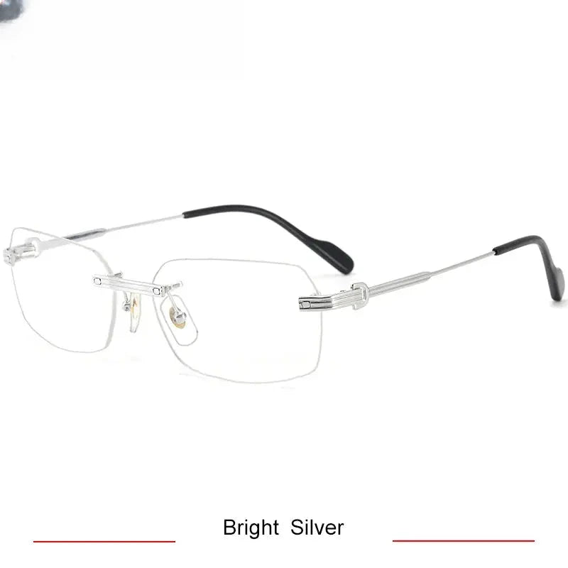 Women's Oval Rimless Titanium Prescription Glasses 420271 — view 4 | Rx Spectacle