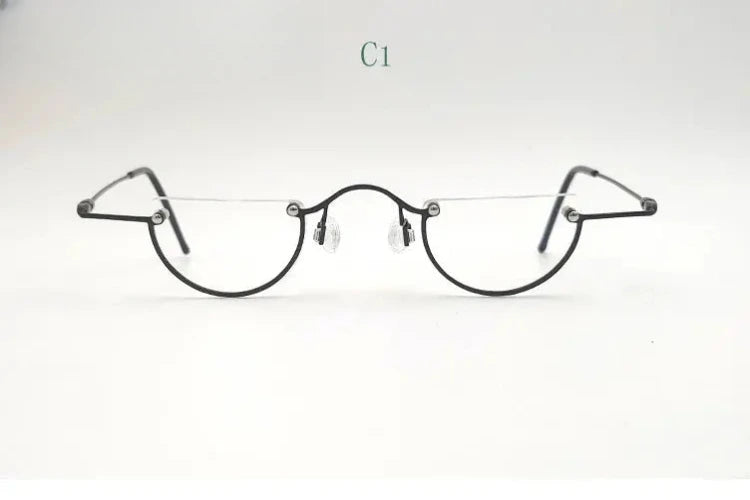 Unisex Round Semi-Rimless Alloy Reading Glasses 71193 — view 8 | Rx Spectacle