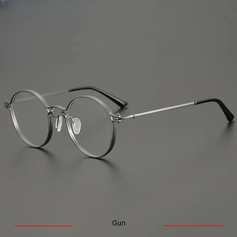 Men's Oval Full Rim Titanium Prescription Glasses 15896 — view 3 | Rx Spectacle