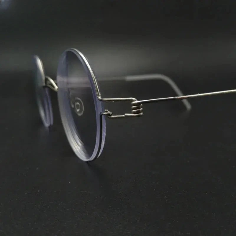 Unisex Round Full Rim Stainless Steel Prescription Glasses Y3030 — view 3 | Rx Spectacle