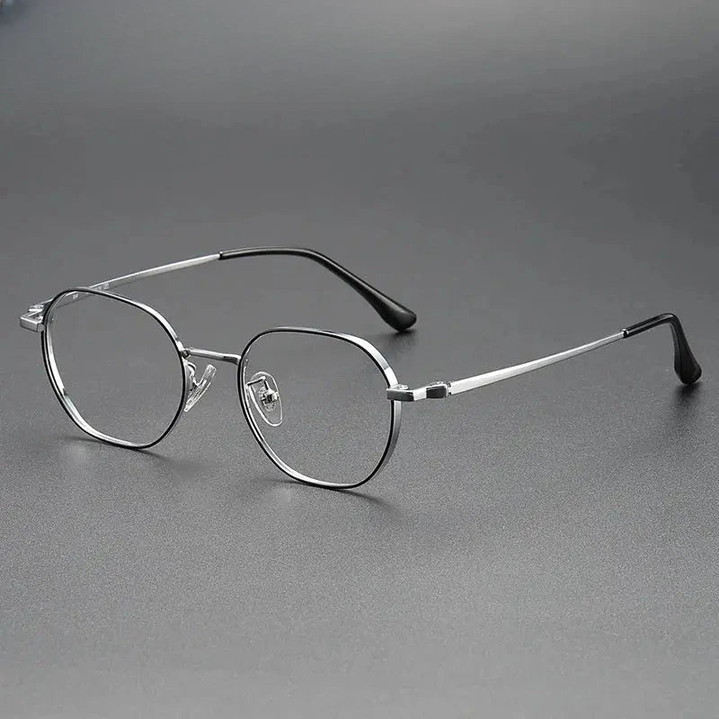 Women's Round Full Rim Stainless Steel Flat Top Prescription Glasses 124208 — view 5 | Rx Spectacle
