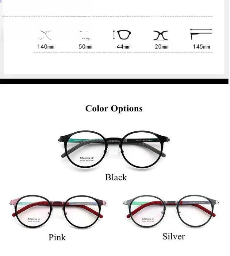 Unisex Round Full Rim Titanium Prescription Glasses 202205 — view 12 | Rx Spectacle