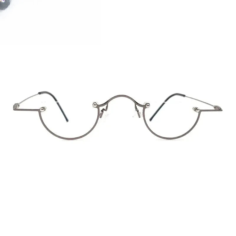 Unisex Round Semi-Rimless Alloy Reading Glasses 71193 — view 5 | Rx Spectacle