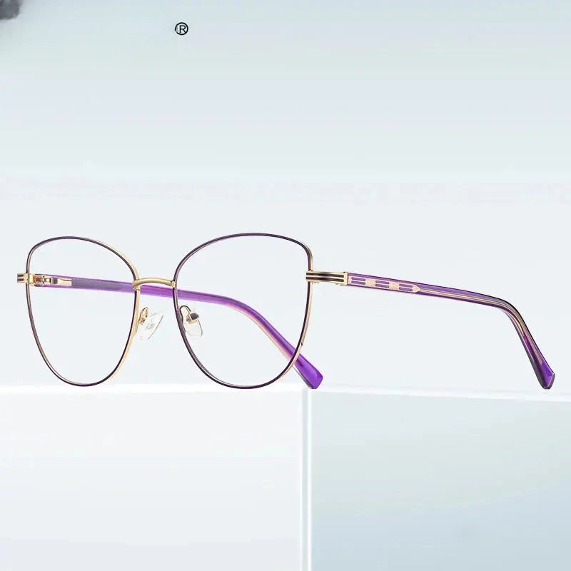 Women's Butterfly Full Rim Alloy Reading Glasses 3072 — view 3 | Rx Spectacle