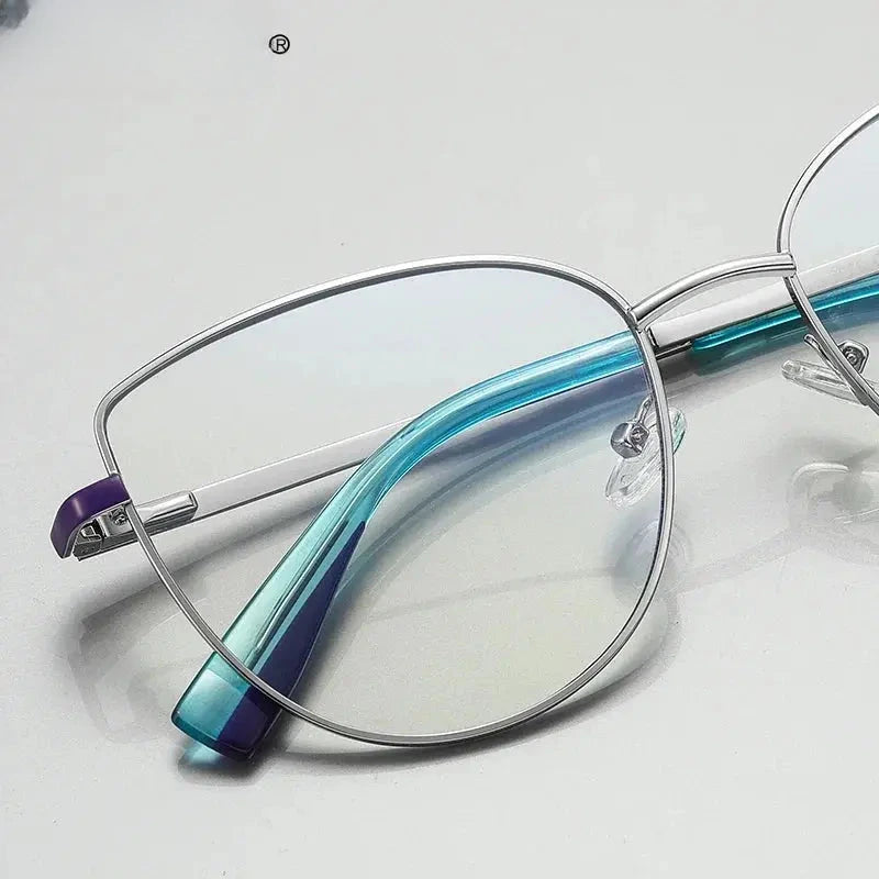 Women's Butterfly Full Rim Titanium Reading Glasses 3060 — view 2 | Rx Spectacle