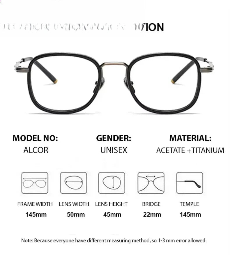 Unisex Square Full Rim Titanium Prescription Glasses 452250 — view 2 | Rx Spectacle