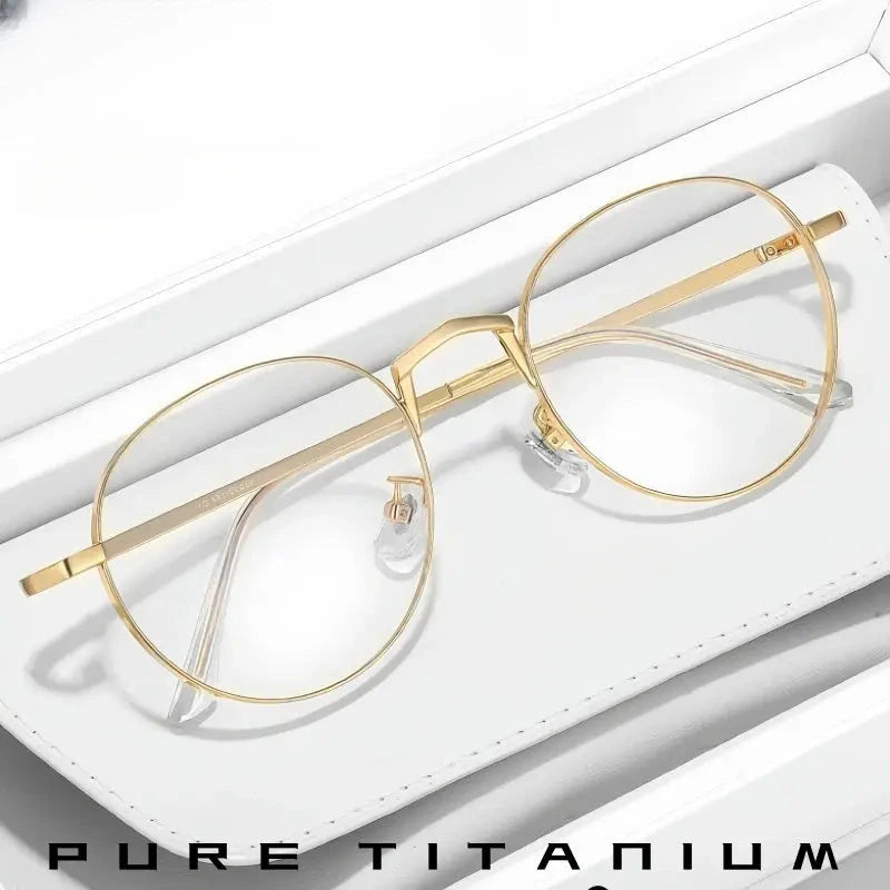Unisex Round Full Rim Titanium Prescription Glasses 30001 — view 1 | Rx Spectacle