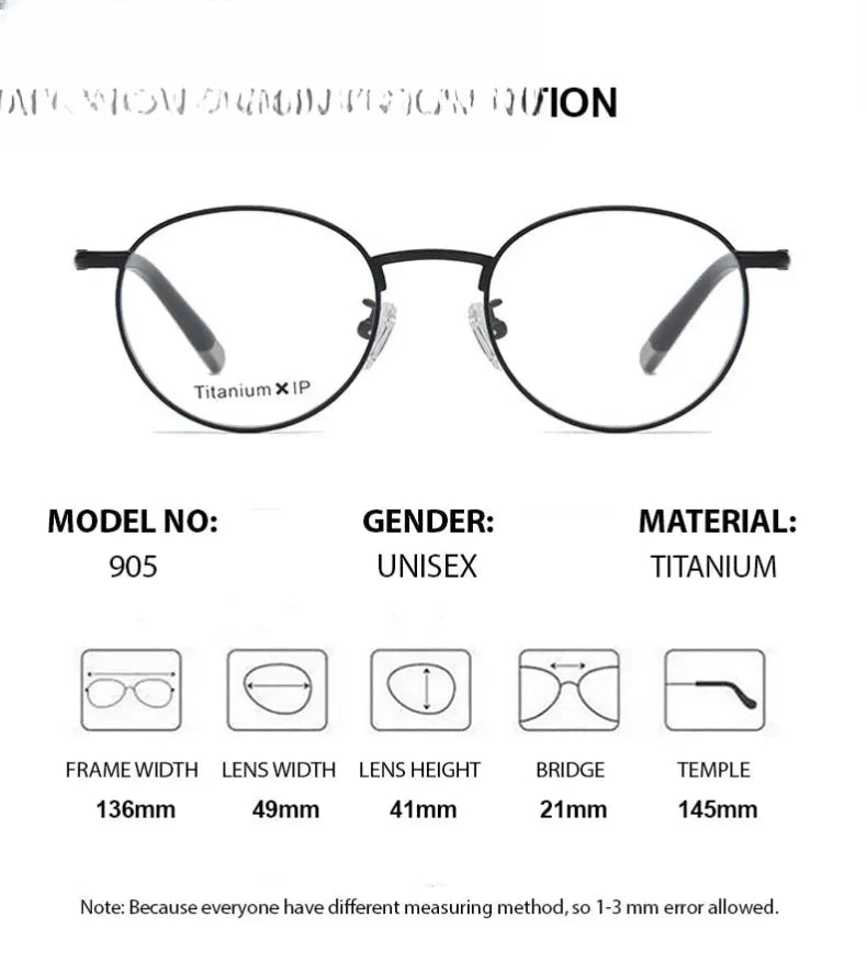 Women's Oval Full Rim Titanium Prescription Glasses 842905 — view 2 | Rx Spectacle