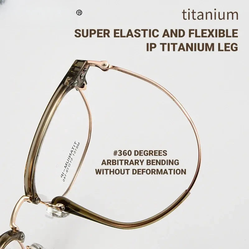 Women's Square Full Rim Titanium Reading Glasses V8151 — view 5 | Rx Spectacle