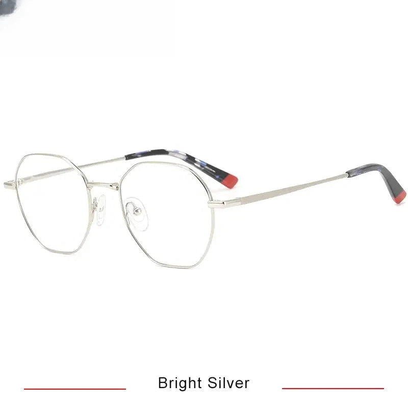 Women's Oval Full Rim Titanium Flat Top Prescription Glasses 16425 — view 4 | Rx Spectacle