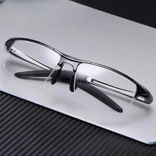 Women's Square Semi-Rimless Aluminum Sports Glasses 81772 — view 1 | Rx Spectacle