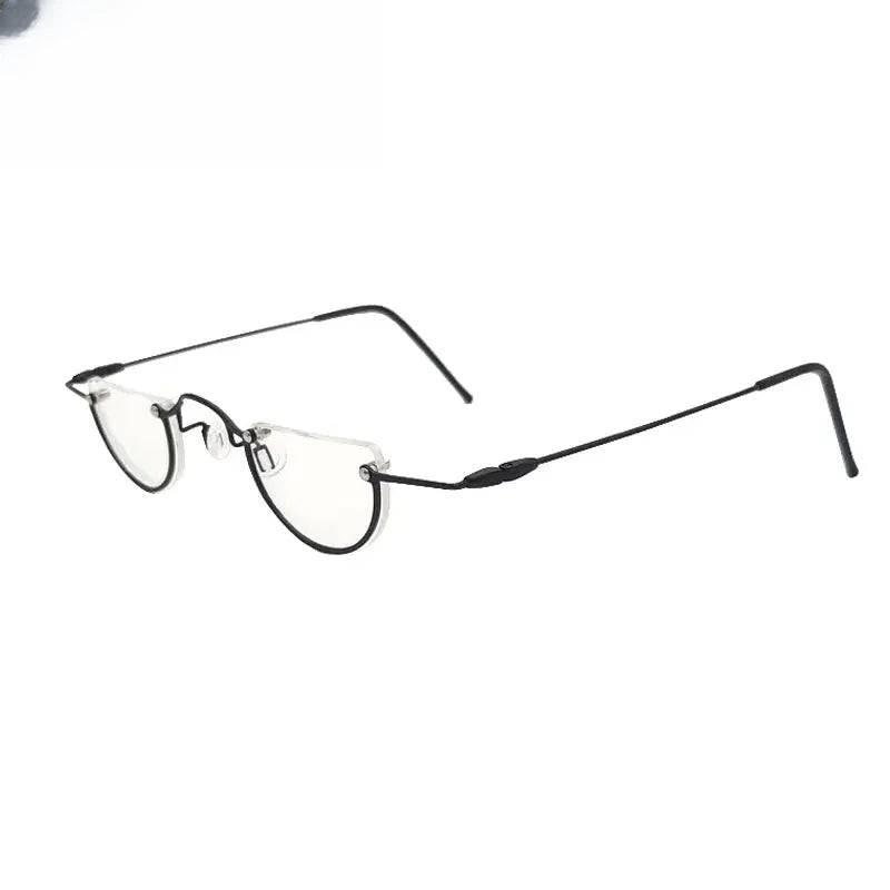 Unisex Round Semi-Rimless Stainless Steel Reading Glasses 3625 — view 3 | Rx Spectacle