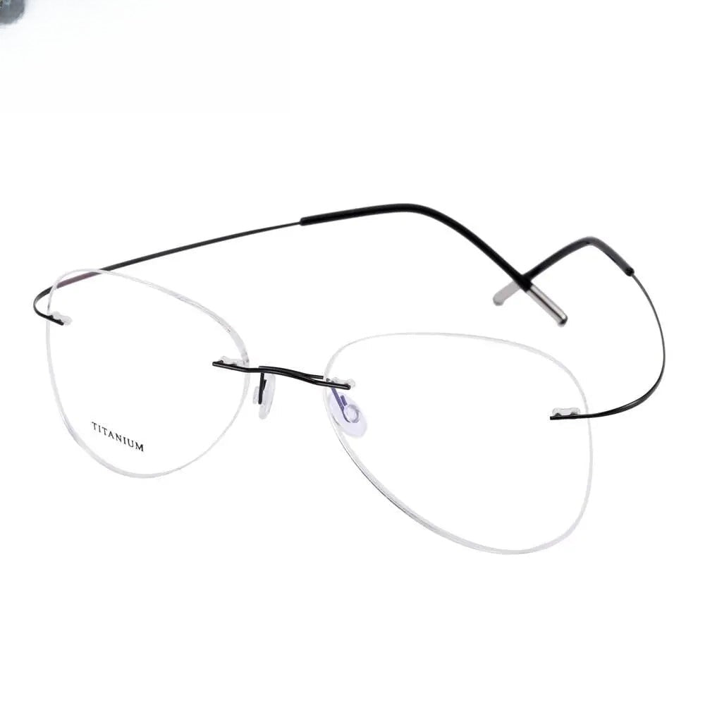 Unisex Irregular Rimless Titanium Prescription Glasses 20002 — view 3 | Rx Spectacle