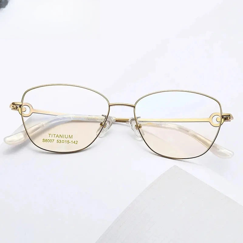 Women's Cat Eye Full Rim Titanium Prescription Glasses 196007 — view 1 | Rx Spectacle