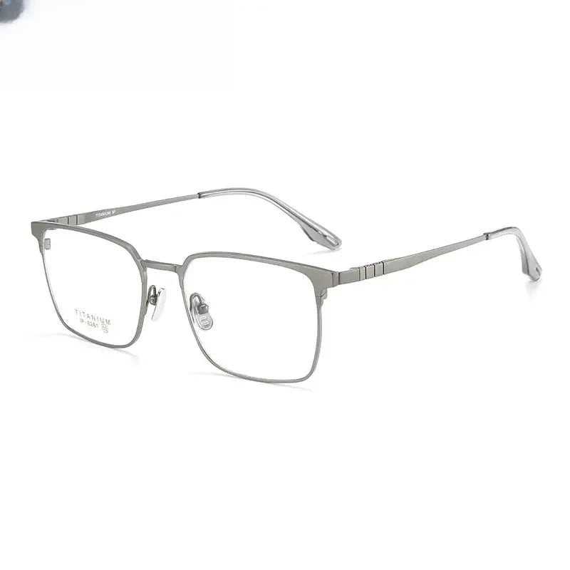 Men's Square Full Rim Titanium Prescription Glasses 406261 — view 5 | Rx Spectacle