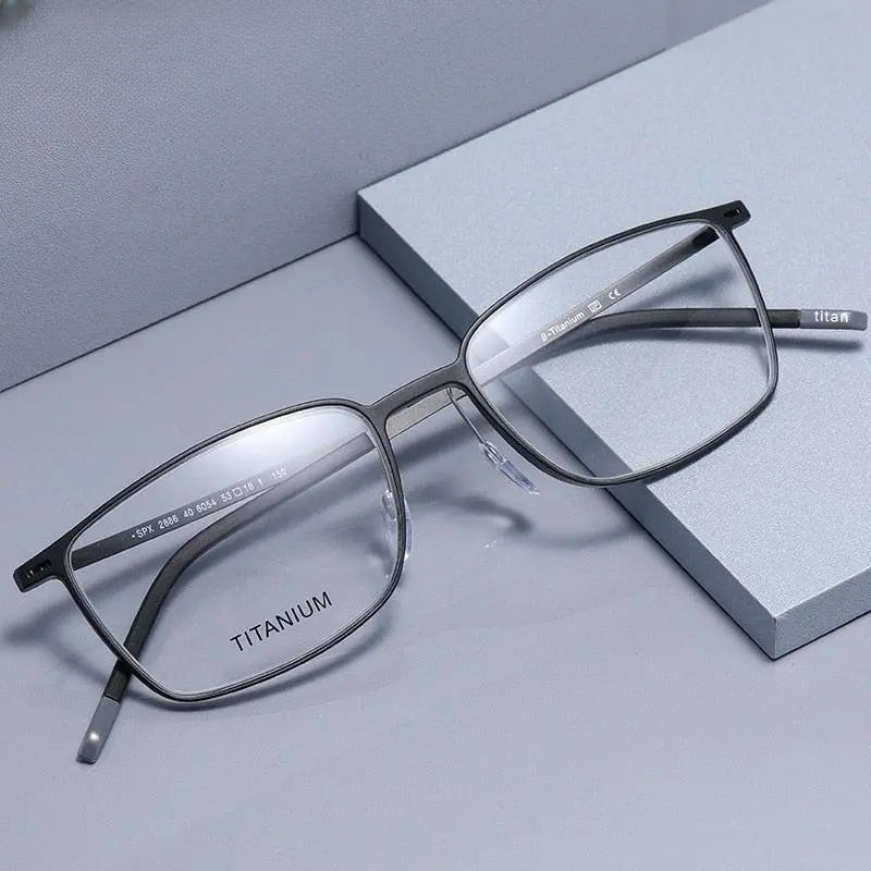 Unisex Square Full Rim Titanium Prescription Glasses 2886 — view 1 | Rx Spectacle