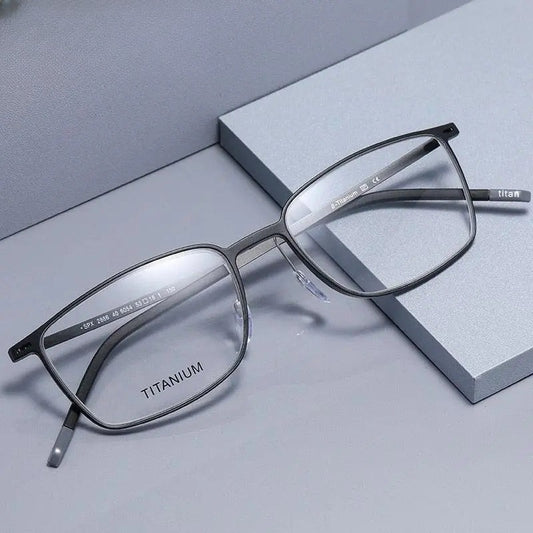 Unisex Square Full Rim Titanium Prescription Glasses 2886 — view 1 | Rx Spectacle