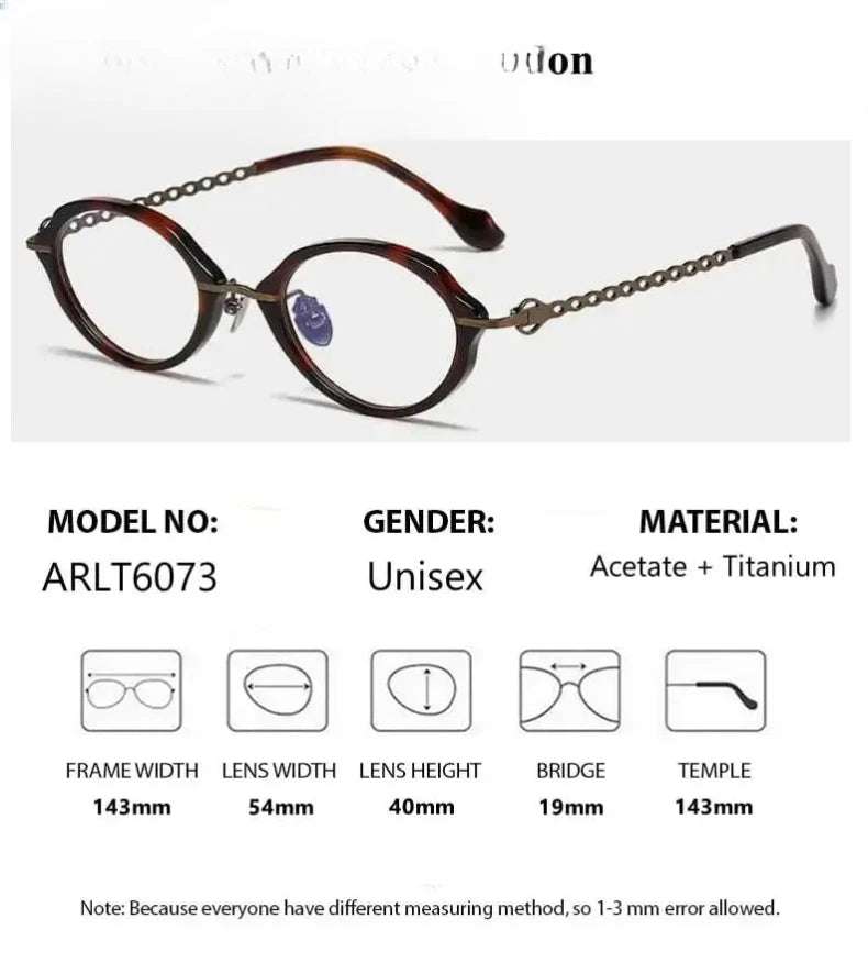 Unisex Oval Full Rim Titanium Prescription Glasses 66073 — view 2 | Rx Spectacle