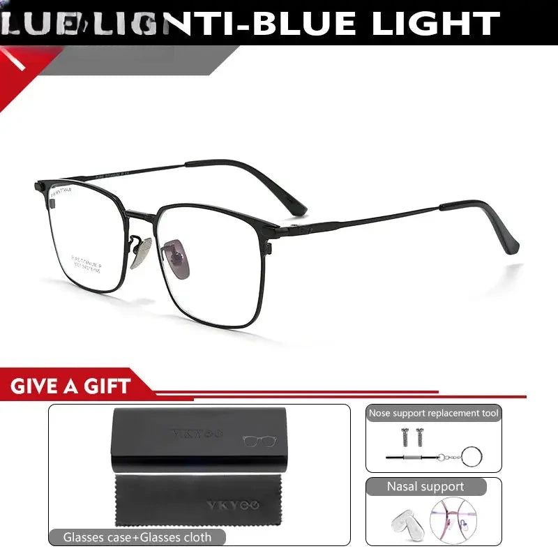 Unisex Square Full Rim Titanium Reading Glasses 80072 — view 5 | Rx Spectacle