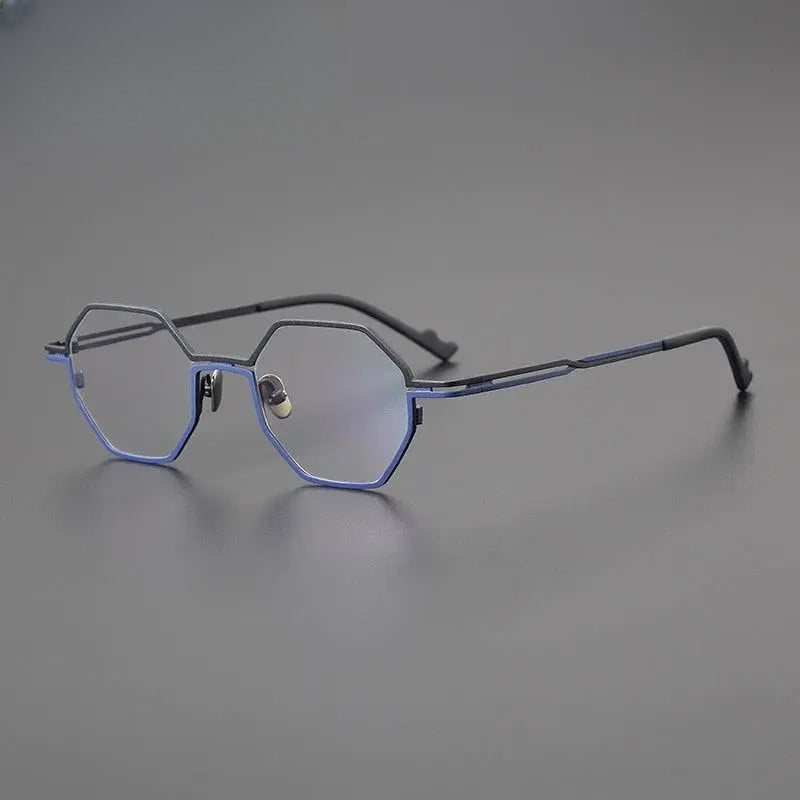 Unisex Polygon Full Rim Titanium Prescription Glasses Gxyj1034 — view 3 | Rx Spectacle