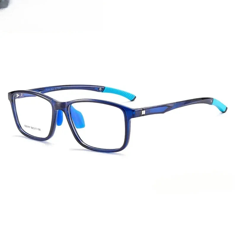 Unisex Square Full Rim Titanium Prescription Glasses 960107 — view 4 | Rx Spectacle