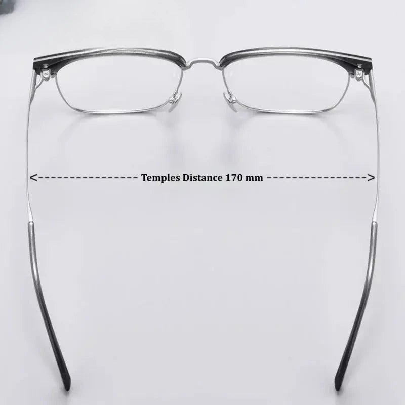 Unisex Square Full Rim Titanium Oversized Prescription Glasses 881036 — view 3 | Rx Spectacle