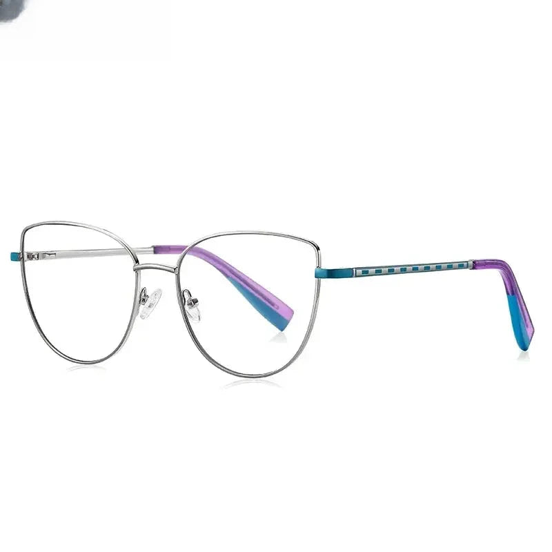 Women's Cat Eye Full Rim Alloy Reading Glasses 3060 — view 5 | Rx Spectacle