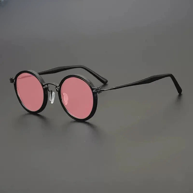 Unisex Round Full Rim Titanium Prescription Glasses Mo10 — view 7 | Rx Spectacle