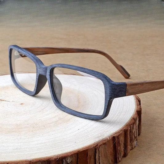 Unisex Rectangular Full Rim Wood Prescription Glasses Ta25596 — view 1 | Rx Spectacle