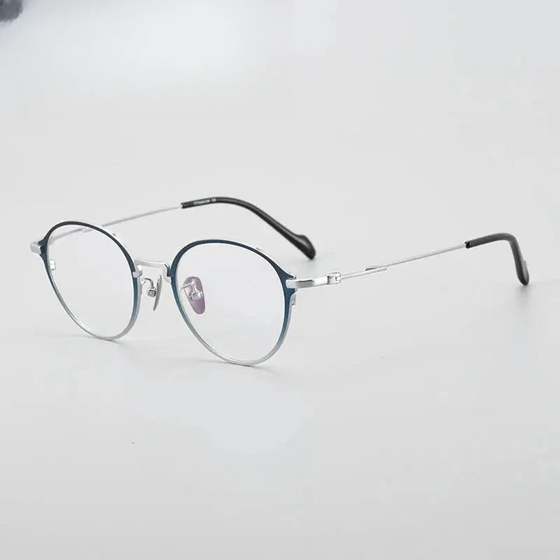 Unisex Round Full Rim Titanium Prescription Glasses 360046 — view 3 | Rx Spectacle
