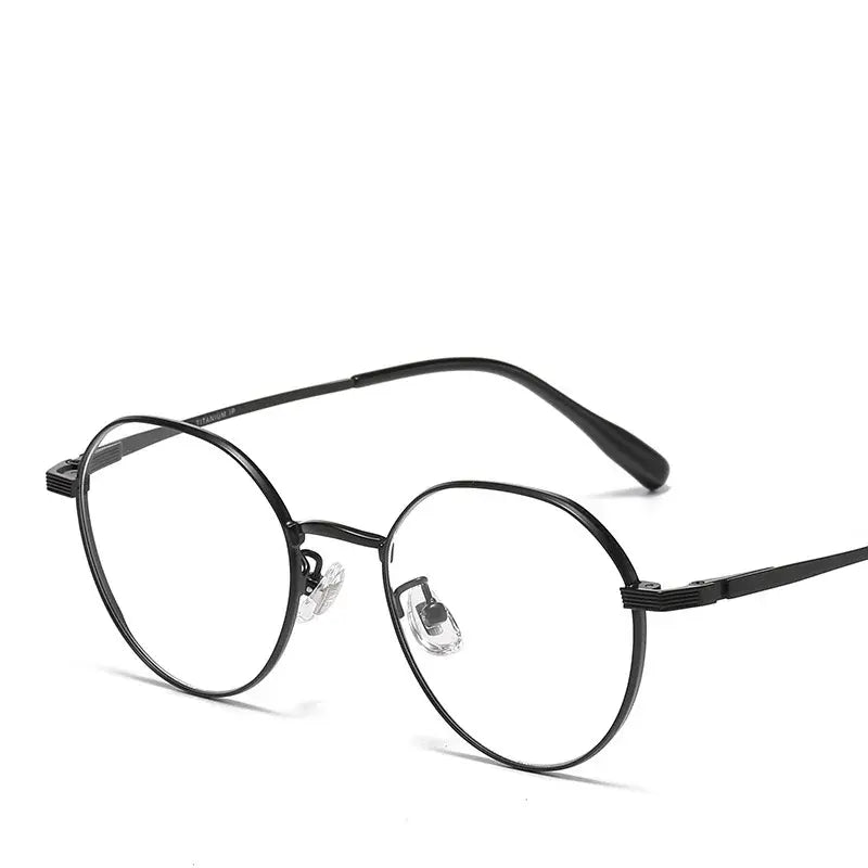 Unisex Polygon Full Rim Titanium Flat Top Prescription Glasses 98669 — view 1 | Rx Spectacle