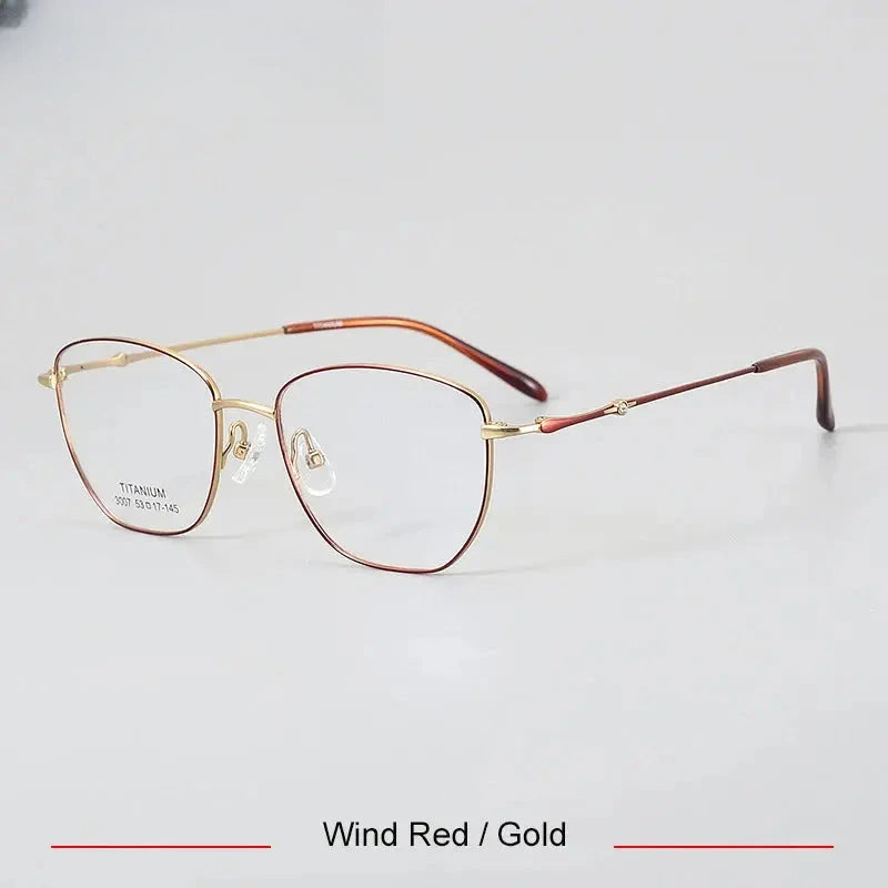 Women's Cat Eye Full Rim Titanium Prescription Glasses 443007 — view 9 | Rx Spectacle