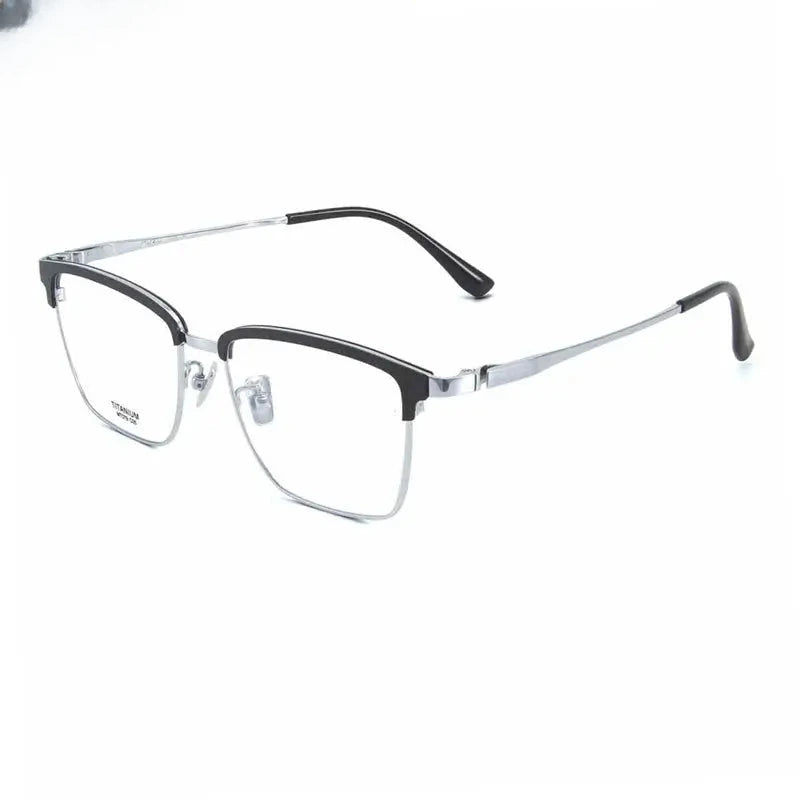 Men's Square Full Rim Titanium Prescription Glasses 881079 — view 6 | Rx Spectacle