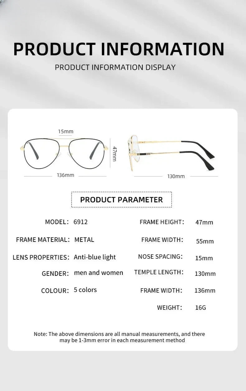 Women's Oval Full Rim Alloy Double Bridge Reading Glasses 76912 — view 2 | Rx Spectacle