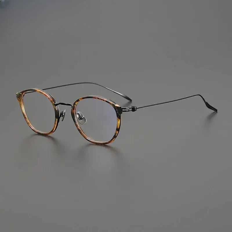 Unisex Round Full Rim Titanium Prescription Glasses Gxyj1573 — view 1 | Rx Spectacle