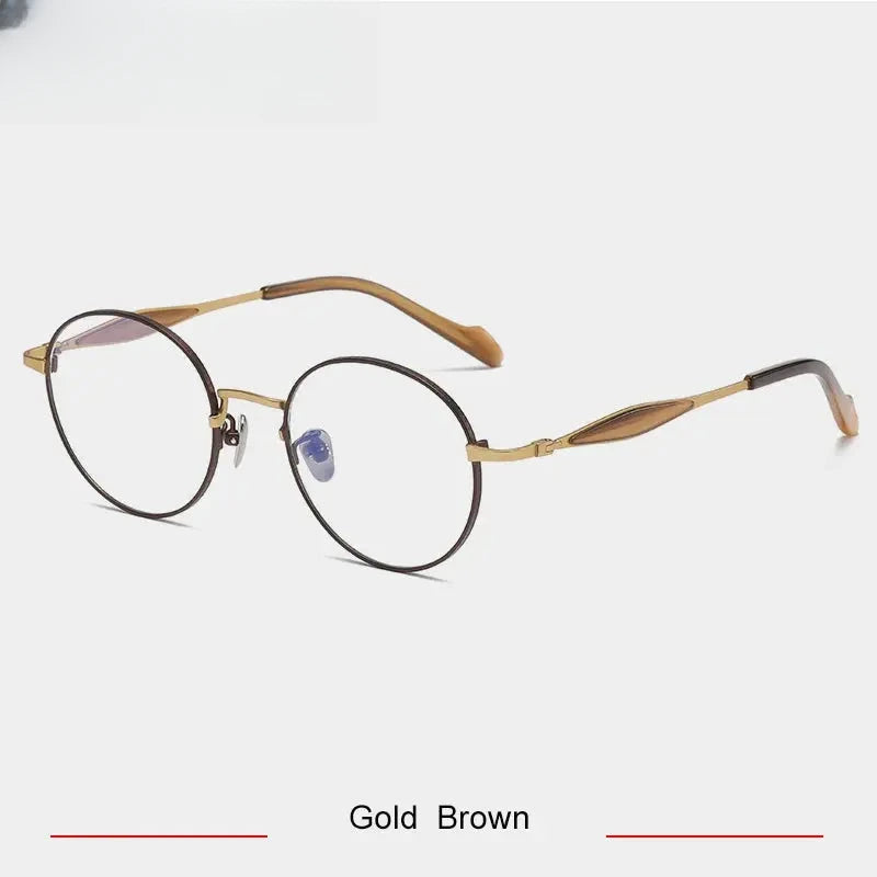 Unisex Round Full Rim Titanium Prescription Glasses 46058 — view 6 | Rx Spectacle