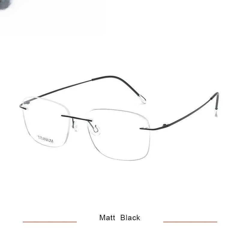 Men's Square Rimless Titanium Prescription Glasses Kr16010 — view 4 | Rx Spectacle
