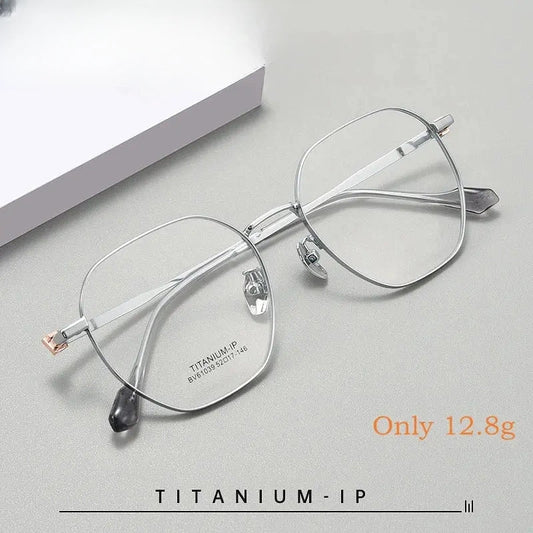 Unisex Polygon Full Rim Titanium Prescription Glasses Y61039 — view 1 | Rx Spectacle