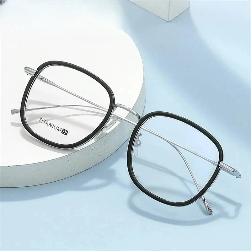 Unisex Square Full Rim Titanium Prescription Glasses 88037 — view 1 | Rx Spectacle