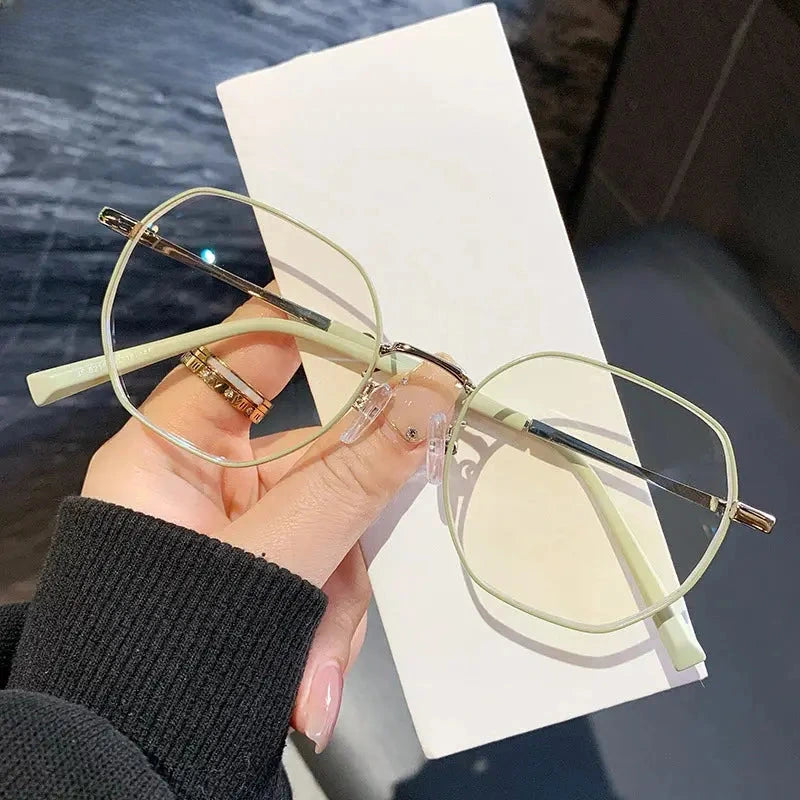 Women's Polygon Full Rim Alloy Reading Glasses 318219 — view 7 | Rx Spectacle