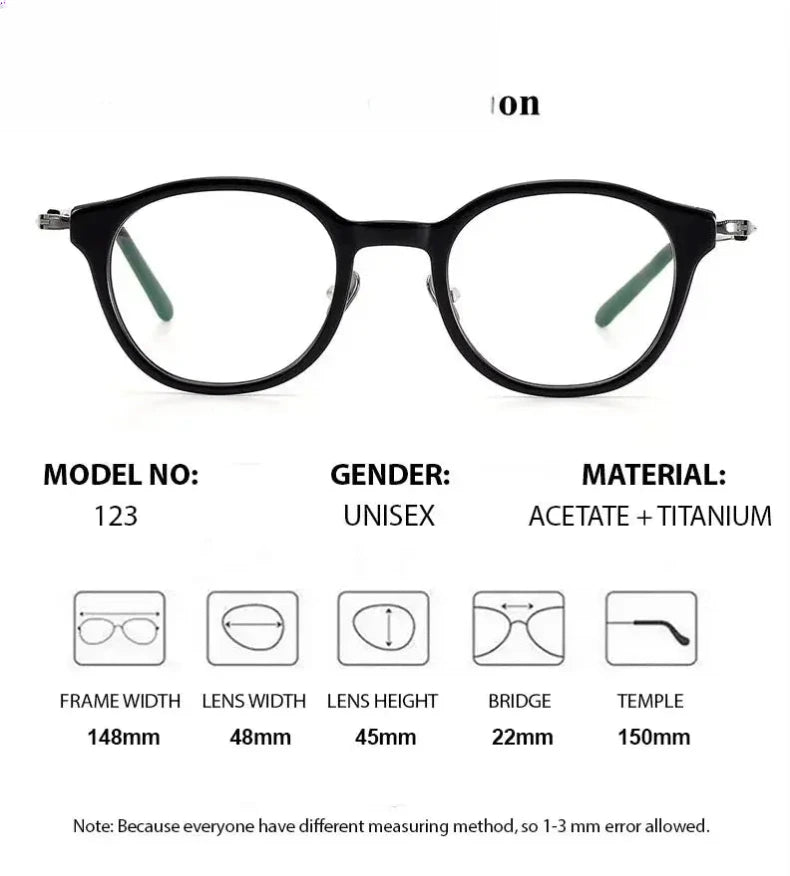 Unisex Round Full Rim Titanium Prescription Glasses 611013 — view 2 | Rx Spectacle