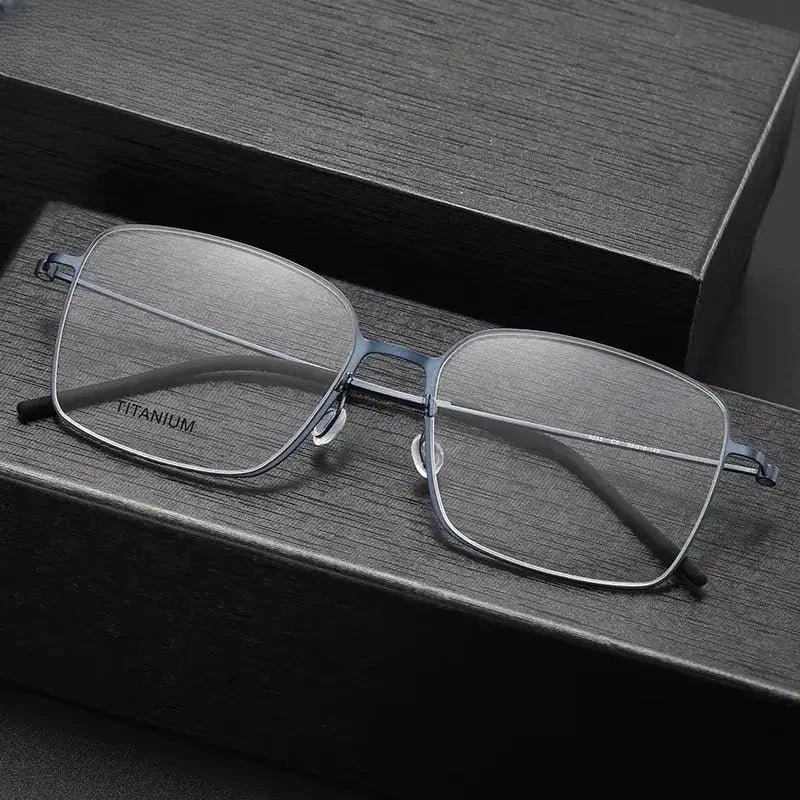 Unisex Square Full Rim Titanium Screwless Prescription Glasses 65535 — view 1 | Rx Spectacle